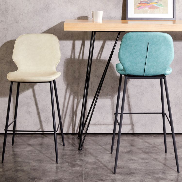 Modern Low Back Bar-stool PU Leather Bar Stool with Metal Legs Clearhalo 'Bar Furniture' 'Bar Stools' 'bar_stools' 'furn' 'furn_bar_stools' 'Furniture' 'furniture_bar_stools' 'Kitchen & Dining Furniture' 1200x1200_1bd04659-fac1-47ac-82e3-49c9d6fbb2b0