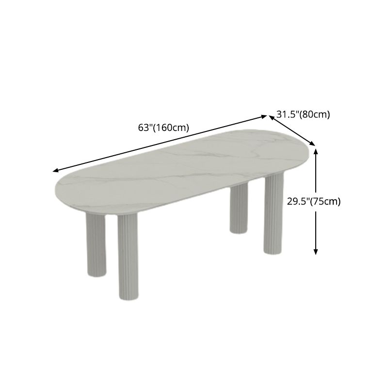 Sintered Stone Dining Table Modern White Top Table with Wooden Base Clearhalo 'Dining Tables & Seating' 'Dining Tables' 'dining_table' 'furn' 'furn_dining_table' 'Furniture' 'furniture_dining_table' 'Kitchen & Dining Furniture' 'kitchen' 'kitchen_dining_table' 1200x1200_1bd25962-02b5-4dbc-8359-3e303d47abfc