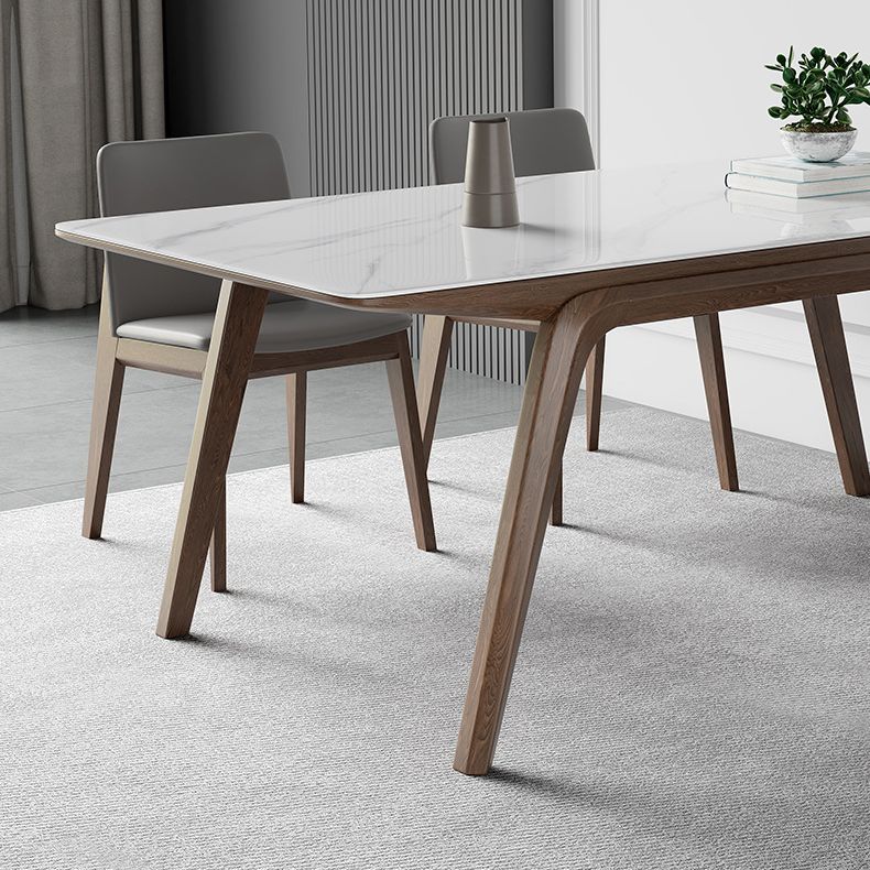 Modern Style Rectangle Table Sintered Stone Table with Wooden Legs for Home Use Clearhalo 'Dining Tables & Seating' 'Dining Tables' 'dining_table' 'furn' 'furn_dining_table' 'Furniture' 'Kitchen & Dining Furniture' 1200x1200_1bd2a28f-abd8-401e-905c-2082eb563799
