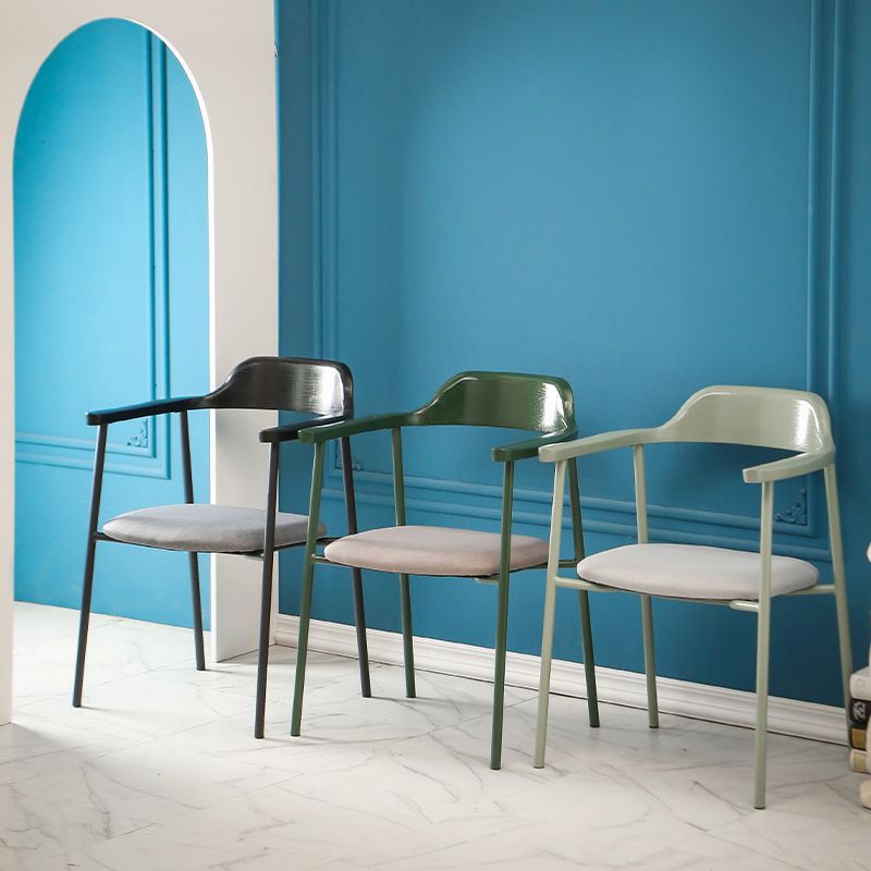 Modern Style Metal Arm Chair Open Back Indoor Dining Chair (Set of 2) Clearhalo 'Dining Chairs' 'Dining Tables & Seating' 'dining_chair' 'furn' 'furn_dining_chair' 'Furniture' 'furniture_dining_chair' 'Kitchen & Dining Furniture' 1200x1200_1bd2e0b9-bb2d-4ced-b474-e36c8704a6bb