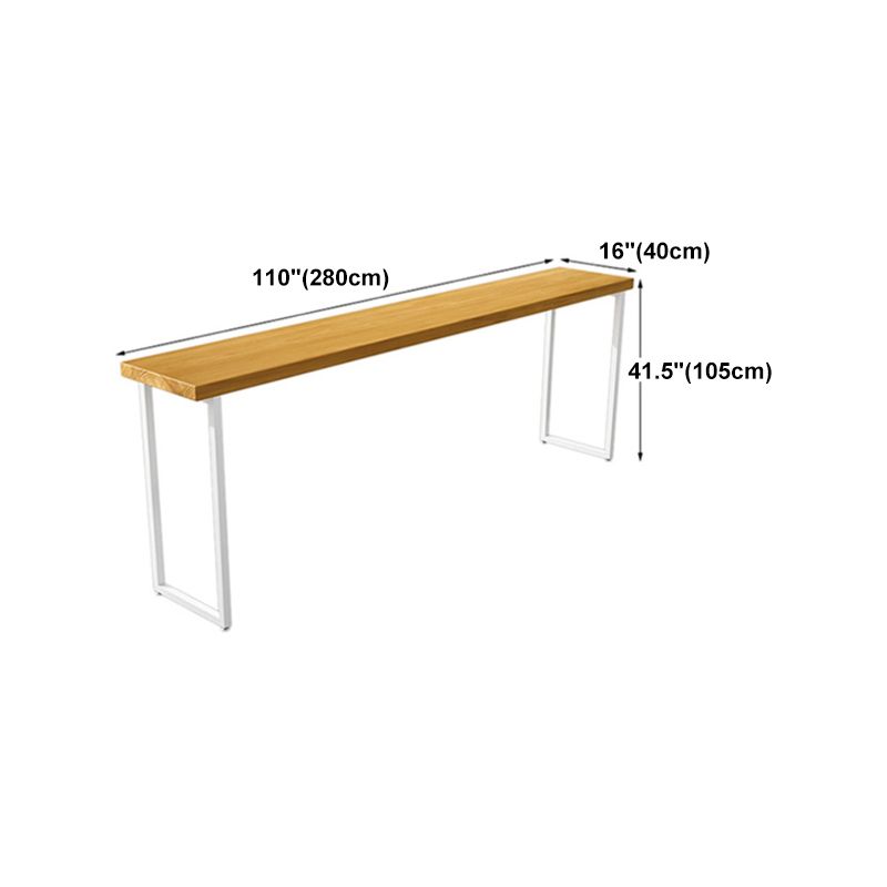 Pine Wood Bar Dining Table Industrial Bar Dining Table with Sled Base in White Clearhalo 'Bar Furniture' 'Bar Tables' 'bar_tables' 'furn' 'furn_bar_tables' 'Furniture' 'furniture_bar_tables' 'Kitchen & Dining Furniture' 1200x1200_1bd31761-9a1c-4577-b20f-b4b5773557d8