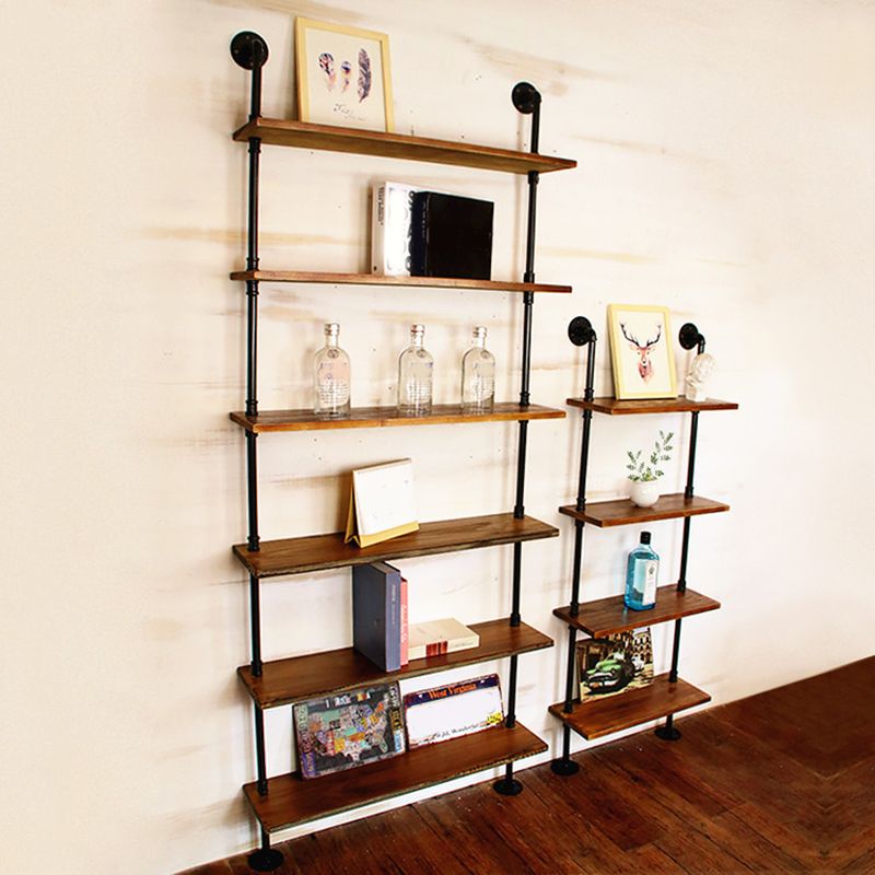 Industrial Style Bookshelf Wall Mounted Solid Wood Bookcase for Home Office Clearhalo 'Bookcases' 'furn' 'furn_bookcases' 'Furniture' 'furniture_bookcases' 'kitchen' 'kitchen_bookcases' 'Living Room Furniture' 'Office Furniture' 1200x1200_1bd4d2fc-02d8-4898-bbcf-b1793d8ea51b