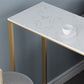 Mesa de bar estilo bistró con tapa de mármol sintético Glam y 3 estantes