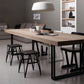 Industrial Dinning Table with Black Wood Rectangle Dining Table for Kitchen Clearhalo 'Dining Tables & Seating' 'Dining Tables' 'dining_table' 'furn' 'furn_dining_table' 'Furniture' 'Kitchen & Dining Furniture' 1200x1200_1bd87b75-75db-4697-b3b3-35187d228164