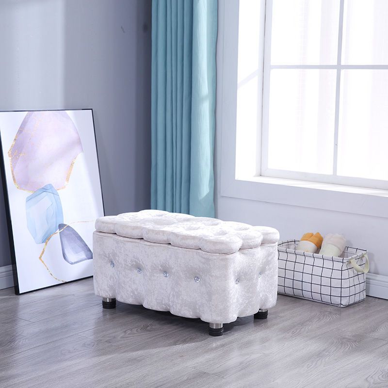 Glam Plain Storage Pouf Plain Velvet Tufted with Storage Rectangle Couch Ottoman Clearhalo 'furn' 'furn_ottomans_poufs' 'Furniture' 'Living Room Furniture' 'Ottomans & Poufs' 'ottomans_poufs' 1200x1200_1bd8baeb-af38-4efd-9944-82427a655a23