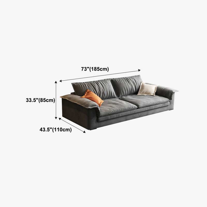Dark Gray Faux Leather Sofa/Sectional Stain-Resistant Sofa for Living Room