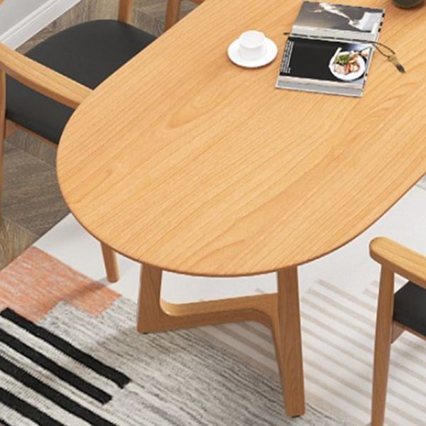 Modern Oval Dining Table Pine Solid Wood Dining Table for Kitchen Clearhalo 'Dining Tables & Seating' 'Dining Tables' 'dining_table' 'furn' 'furn_dining_table' 'Furniture' 'Kitchen & Dining Furniture' 1200x1200_1bd9265f-83fc-4140-bcbb-2c61089098fd