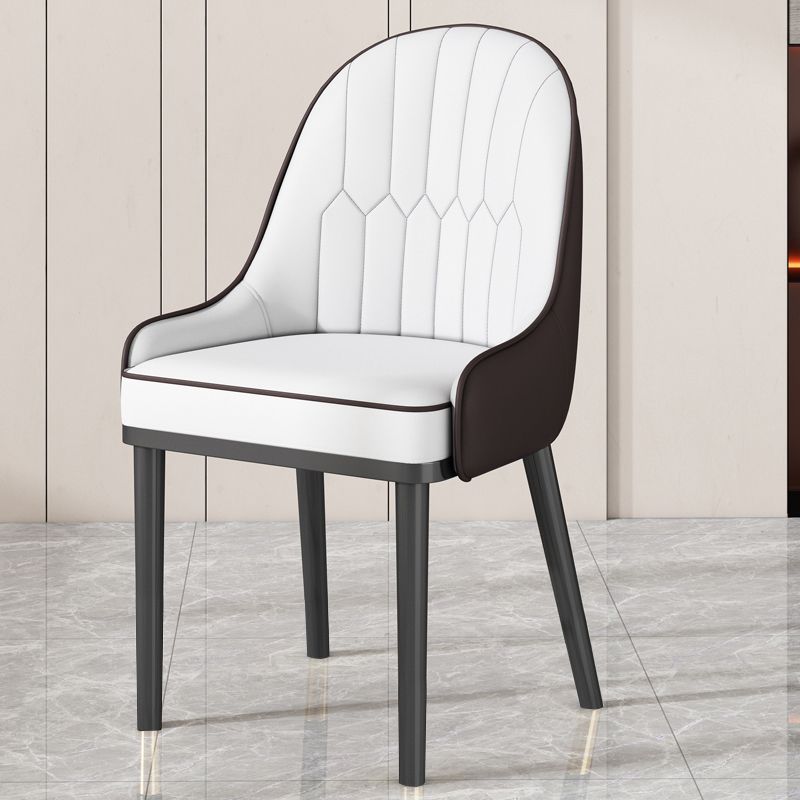 Glam Style Parsons Dining Side Chair Leather Indoor Dining Chair Clearhalo 'Dining Chairs' 'Dining Tables & Seating' 'dining_chair' 'furn' 'furn_dining_chair' 'Furniture' 'furniture_dining_chair' 'Kitchen & Dining Furniture' 1200x1200_1bd94321-016a-4b85-9e63-dc3f96d5d4e2