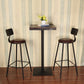 Industrial Backrest Armless Counter Stool Iron Cafe Bar Stool with Seat and Pedal