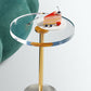 Clear Acrylic Round Side Table Set Glam Steel Pedestal End Table