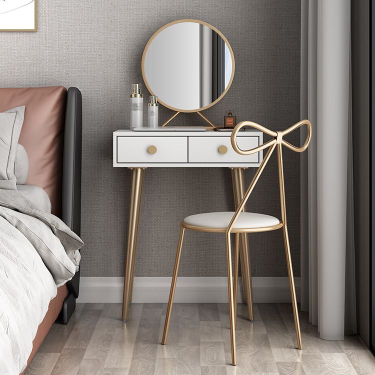 29.5" Height White Wood Top Make-up Vanity with 2 Drawer for Bedroom