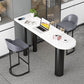 Juego de mesa de bar de forma libre, mesa de bar con base de hierro moderna y taburetes, 1/2/3 piezas