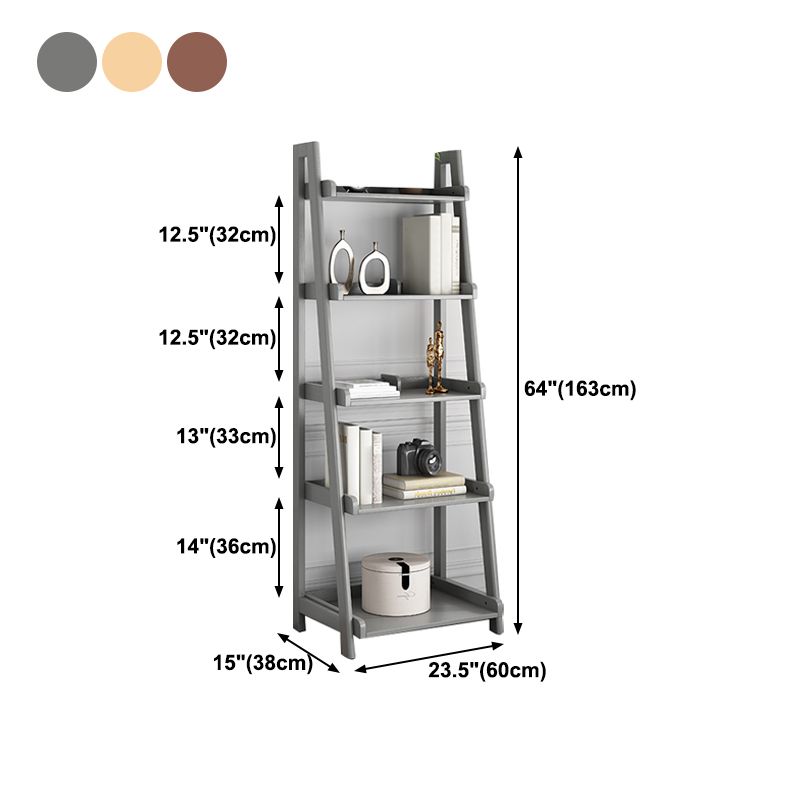 Scandinavian Ladder Bookshelf Vertical Open Ash Bookcase for Living Room Clearhalo 'Bookcases' 'furn' 'furn_bookcases' 'Furniture' 'furniture_bookcases' 'Office Furniture' 1200x1200_1bdc8206-86c2-4d31-87a9-7b6125d215fd