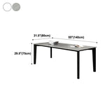 Tavolo da pranzo moderno della metà del secolo Tavolo da pranzo in pietra rettangolo con 4 gambe