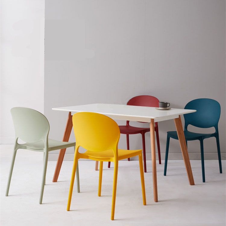 Modern Style Stackable Plastic Chair Open Back Dining Side Chair (Set of 4) Clearhalo 'Dining Chairs' 'Dining Tables & Seating' 'dining_chair' 'furn' 'furn_dining_chair' 'Furniture' 'furniture_dining_chair' 'Kitchen & Dining Furniture' 1200x1200_1bdf6c6e-6363-4442-a4e9-23598be5d1ef