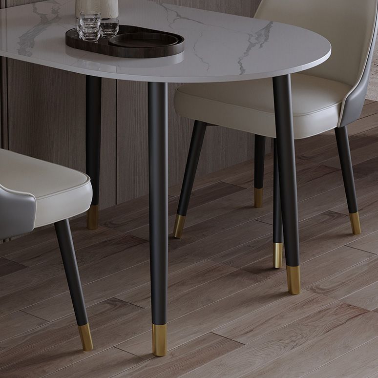 Esstisch mit schwarzem Gestell, moderner Steintisch für Küche und Esszimmer