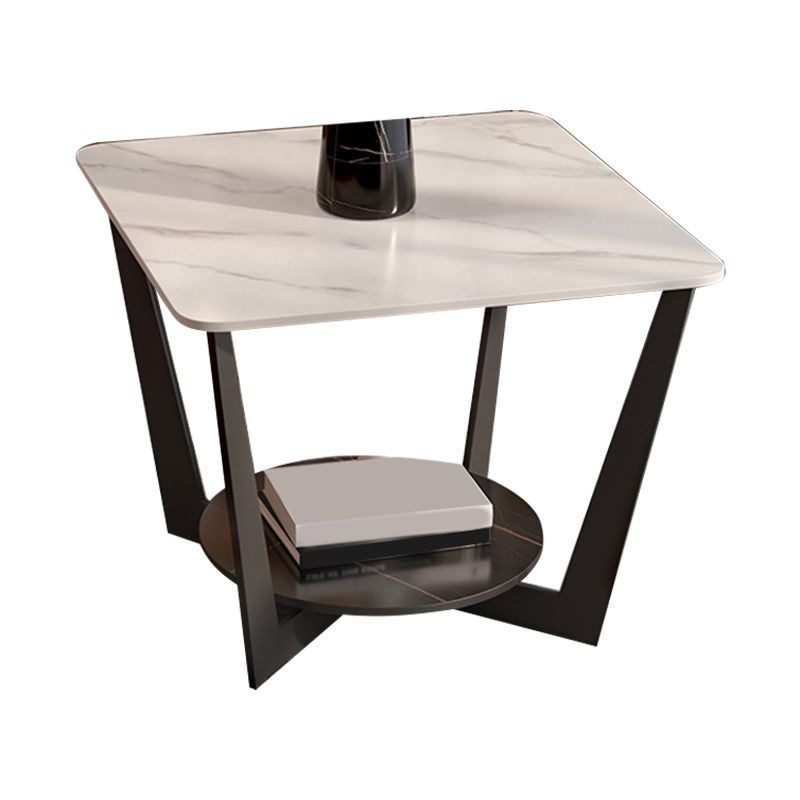 Pegas cruzadas de pizarra mesa de esquina de la esquina de la mesa del sofá cuadrado moderno