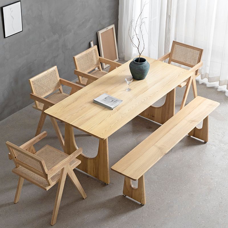 Industrial 1/2/4/5/6 Pieces Rectangle Dining Solid Wood Dining Room Table with Chairs Clearhalo 'Dining Room Sets' 'Dining Tables & Seating' 'dining_room_set' 'furn' 'furn_dining_room_set' 'Furniture' 'Kitchen & Dining Furniture' 1200x1200_1be1b0f2-4fc2-4178-b811-e54f54951af8