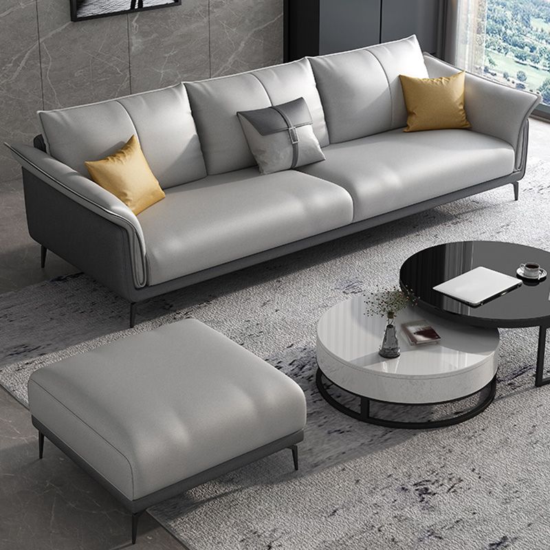 Tropical 35" Wide Sofa Fabric Flared Arm Gray Seating for Living Room