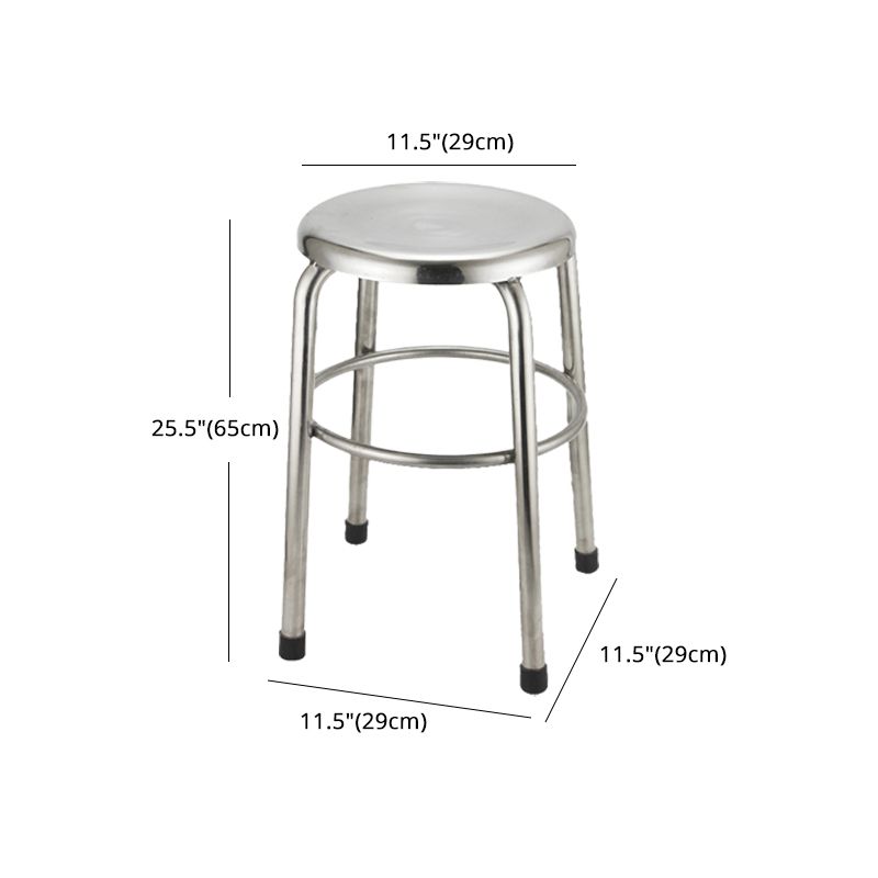 Industrial Style Stainless Steel Bar-stool Round Seat Counter Stool for Kitchen Clearhalo 'Bar Furniture' 'Bar Stools' 'bar_stools' 'furn' 'furn_bar_stools' 'furniture_bar_stools' 'Kitchen & Dining Furniture' 'kitchen&dining_furn' 'kitchen' 'kitchen_furn' Furniture' 1200x1200_1be28fc5-ea49-43e1-9719-d84c68e61d37