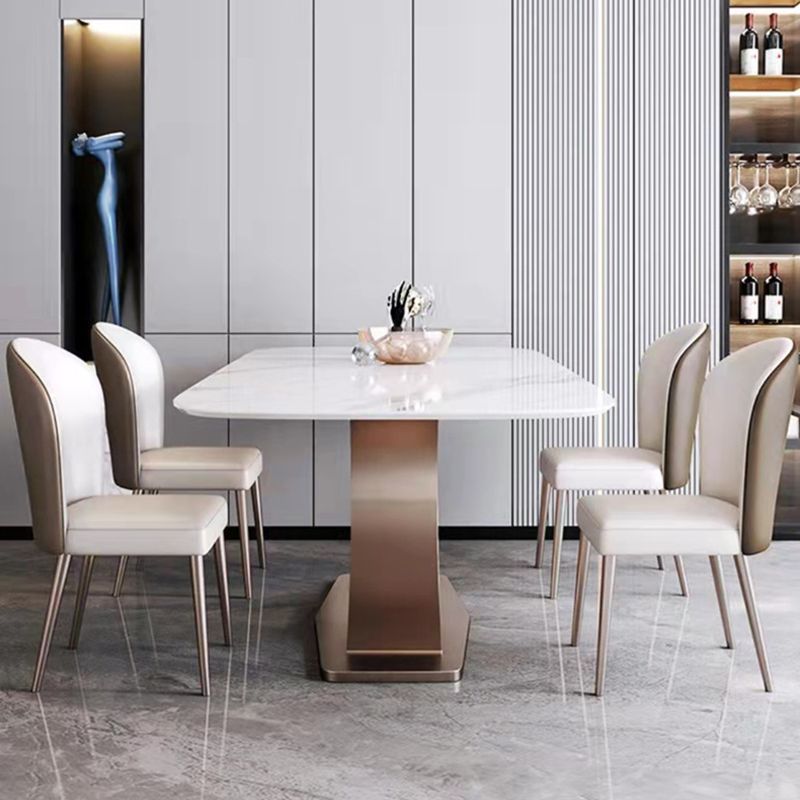 Modern Sintered Stone Top Dining Set Rectangle 1/5/6 Pieces Dining Room Table Set Clearhalo 'Dining Room Sets' 'Dining Tables & Seating' 'dining_room_set' 'furn' 'furn_dining_room_set' 'Furniture' 'furniture_dining_room_set' 'Kitchen & Dining Furniture' 1200x1200_1be2c269-e30a-4480-bb5e-ccf774afb6c2