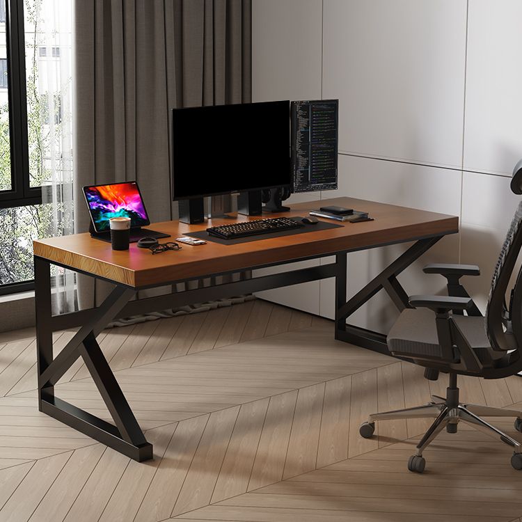 Tavolo da laptop rettangolare rettangolare da scrivania in legno massiccio contemporaneo