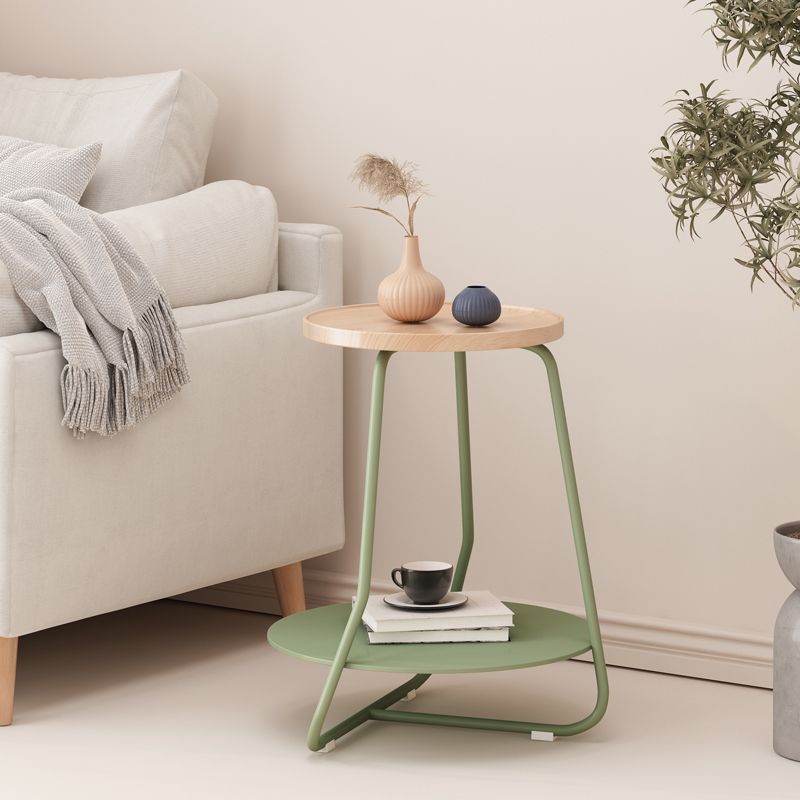 Tableau latérale en bois rond en bois scandinave 19.6 pouces