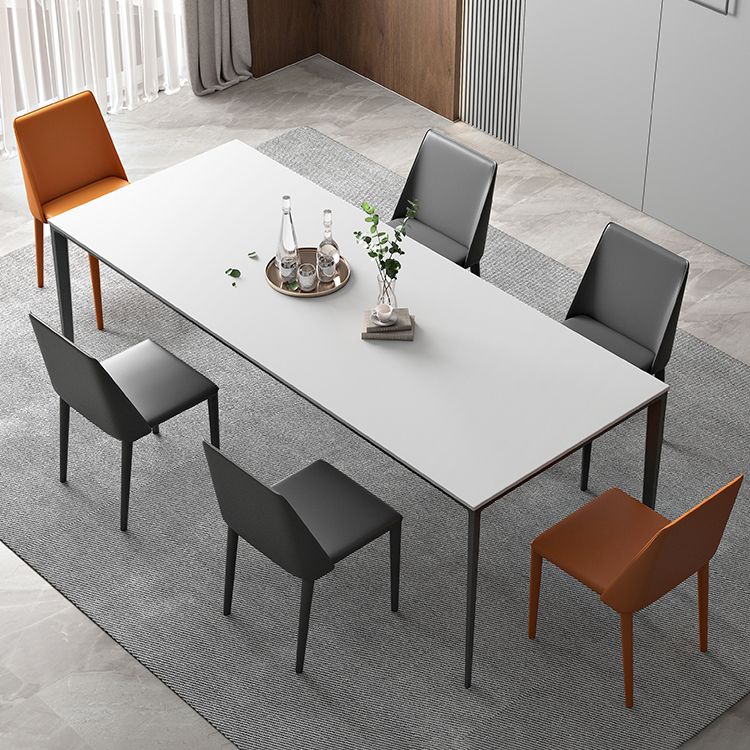 Sintered Stone Industrial Style Table 4 Legs Base Rectangle Dining Table for Home Clearhalo ' dining_table' 'Dining Tables & Seating' 'Dining Tables' 'furn' 'furn_dining_table' 'Furniture' 'furniture_dining_table' 'Kitchen & Dining Furniture' 'kitchen&dining_furn' 'kitchen' 'kitchen_dining_table' 1200x1200_1be81647-e0cb-451b-bf4e-79482207a176