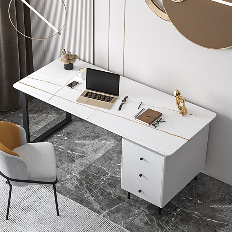 Desca di ufficio contemporanea 23.62 "scrivania rettangolare con 3-cassetti