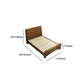 84.65 inch Wide Traditional Bed Frame Rubberwood Standard Bed with Headboard