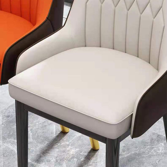 Indoor Scandinavian Arm Chair Upholstered Parsons Back Metal Dining Room Chair Clearhalo ' kitchen&dining_furn' 'Dining Chairs' 'Dining Tables & Seating' 'dining_chair' 'furn' 'furn_dining_chair' 'Furniture' 'furniture_dining_chair' 'Kitchen & Dining Furniture' 'kitchen' 1200x1200_1beb5e4e-56fb-4f85-bbd0-a7802a732f7d
