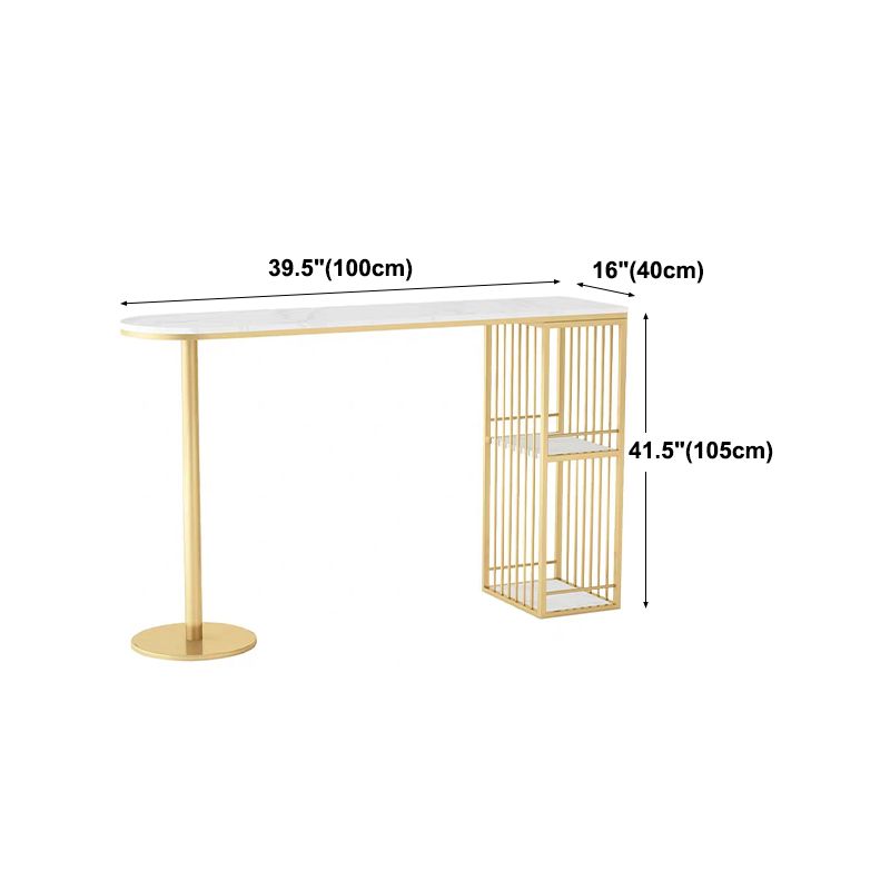 Glam Style 41.3"H Bar Table Marble White Top Specialty Bistro Table in Gold Clearhalo 'Bar Furniture' 'Bar Tables' 'bar_tables' 'furn' 'furn_bar_tables' 'Furniture' 'furniture_bar_tables' 'Kitchen & Dining Furniture' 'kitchen&dining_furn' 'kitchen' 1200x1200_1bebd09f-3334-4d04-9cbd-20ddb8a80eb2