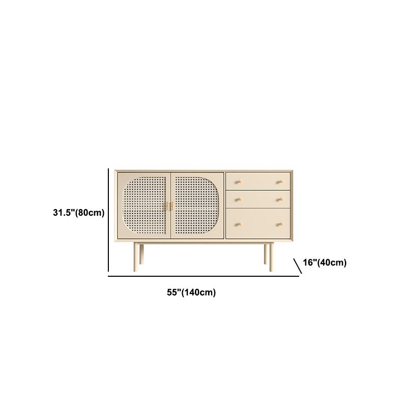Beige Contemporary Dining Buffet Kitchen Sideboard with Cabinets Clearhalo 'buffet_sideboard' 'Buffets & Sideboards' 'furn' 'furn_buffet_sideboard' 'Furniture' 'Kitchen & Dining Furniture' 1200x1200_1bec596b-e301-4bc1-bded-f1b1bb7fd462