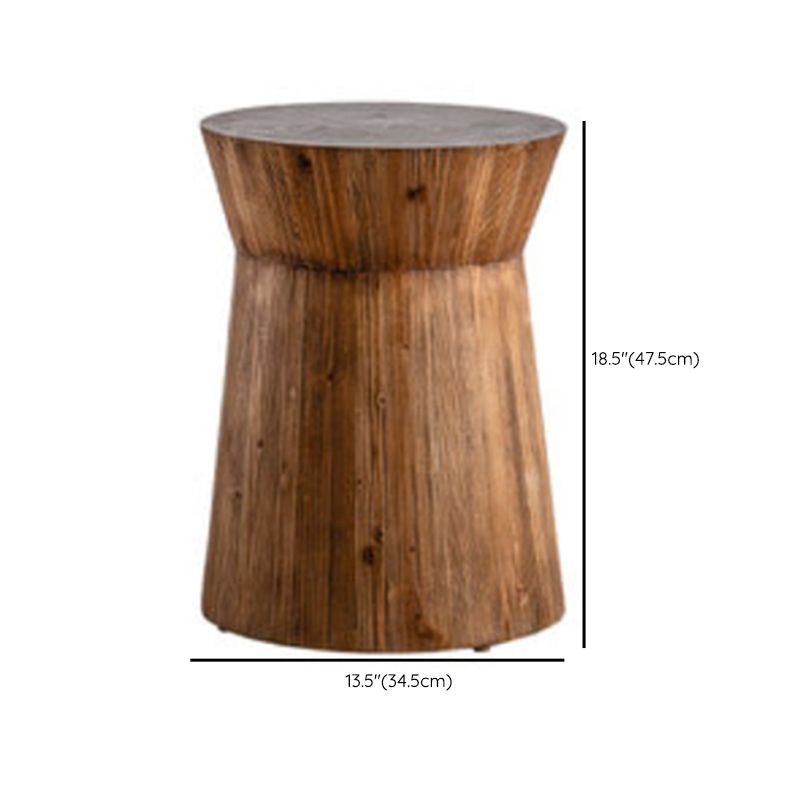 French Country Distressed Wood Sofa Side Accent Table in Brown