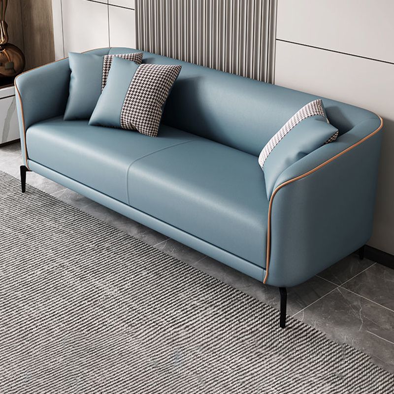 Divano in pelle finta contemporanea con sedile a cuscino singolo di divano in smoking da smoking da 3 posti