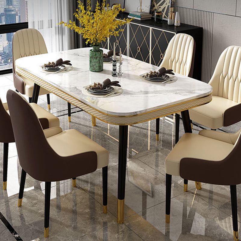 Rectangle Dining Table Traditional Luxury Dining Table with 4 Legs Clearhalo 'Dining Tables & Seating' 'Dining Tables' 'dining_table' 'furn' 'furn_dining_table' 'Furniture' 'furniture_dining_table' 'Kitchen & Dining Furniture' 'kitchen' 'kitchen_dining_table' 1200x1200_1bed948d-1d38-4a8a-a2b3-6e11657b3ced