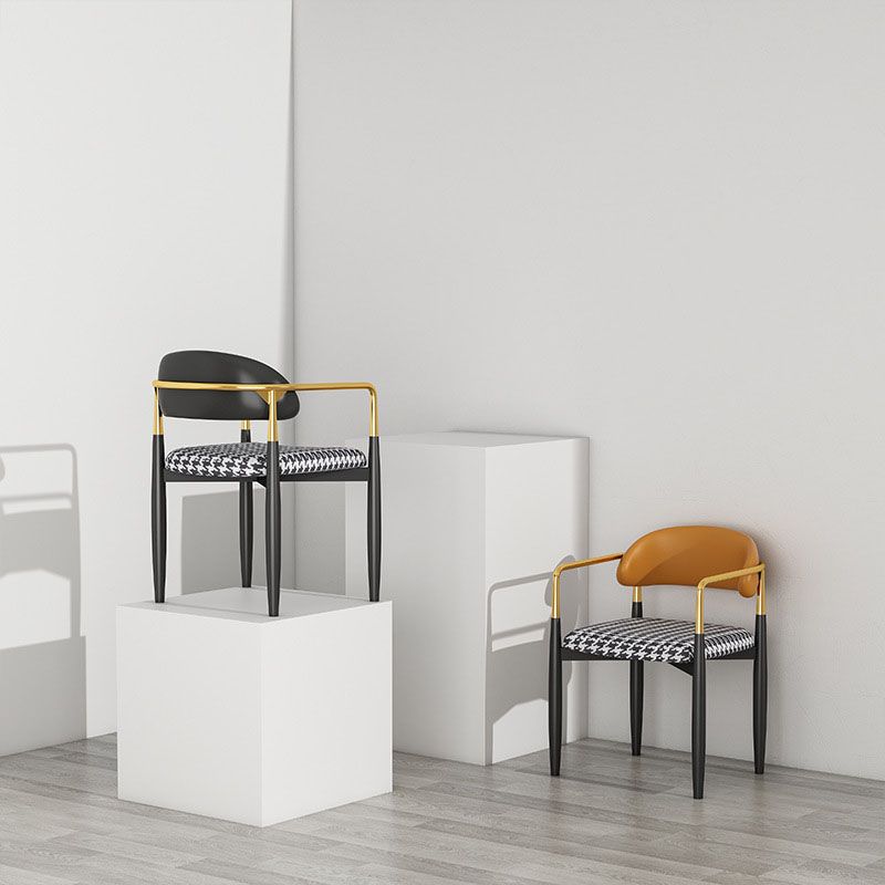 Modern Home Upholstered Arm Chair Matte Finish Open Back Dining Chair Clearhalo ' kitchen&dining_furn' 'Dining Chairs' 'Dining Tables & Seating' 'dining_chair' 'furn' 'furn_dining_chair' 'Furniture' 'furniture_dining_chair' 'Kitchen & Dining Furniture' 'kitchen' 1200x1200_1beddc87-3963-4ce8-8c6e-35c75d5935c4