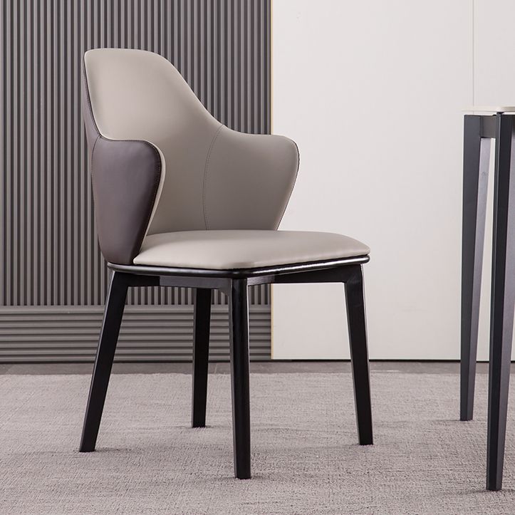 Faux Leather Dining Chairs Wingback Side Chair with Metal Base Clearhalo 'Dining Chairs' 'Dining Tables & Seating' 'dining_chair' 'furn' 'furn_dining_chair' 'Furniture' 'Kitchen & Dining Furniture' 1200x1200_1bee120f-4cb0-4504-967a-d9b50e54b71f