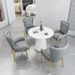 Glam 1/5 Pieces Dining Set Round Stone Dining Table for Kitchen Clearhalo 'Dining Room Sets' 'Dining Tables & Seating' 'dining_room_set' 'furn' 'furn_dining_room_set' 'Furniture' 'furniture_dining_room_set' 'Kitchen & Dining Furniture' 1200x1200_1bee2998-659a-422d-ad47-e1f60f469645