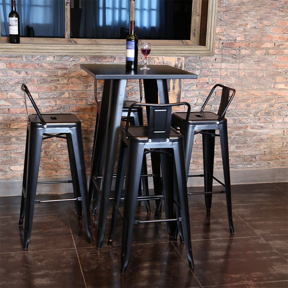 1/3/4/5 Pieces Industrial Bar Table Set Iron Bistro Set with Stools Clearhalo 'Bar Furniture' 'furn' 'furn_home_bar_bar_sets' 'Furniture' 'Home Bars & Bar Sets' 'home_bar_bar_sets' 'Kitchen & Dining Furniture' 1200x1200_1bef137e-6c61-4967-a40b-6a20c3b6ca62