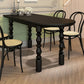 Modern Style Dining Table Solid Wood Dining Room Table in Black