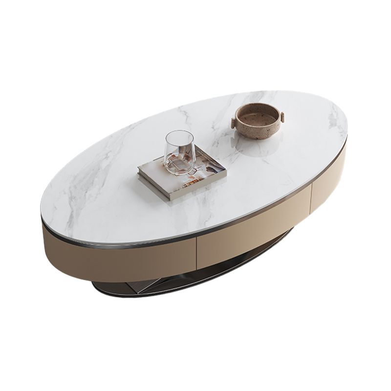 Tavolino ovale glam tavolo da cocktail in ardesia astratto