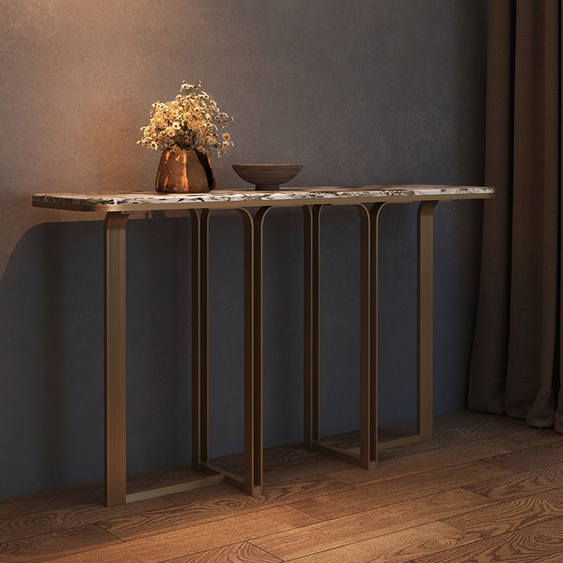 Tavolo console contemporanea a forma di rettangolo bianco tavolo da divano console in pietra bianca/nera