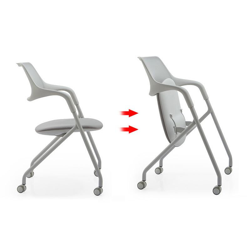Contemporary Fixed Arms Swivel Chair Gray Cushion Conference Chair Clearhalo 'furn' 'furn_office_chair' 'Furniture' 'Office Chairs' 'Office Furniture' 'office_chair' 1200x1200_1bf59526-4766-4895-8a5e-0cfd80d198c6