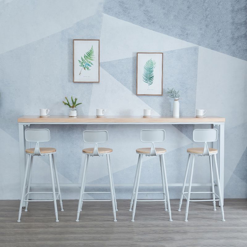Indoor Wood Counter Wine Table Rectangle Natural and White Bar Height Pub Table Clearhalo 'Bar Furniture' 'Bar Tables' 'bar_tables' 'furn' 'furn_bar_tables' 'Furniture' 'Kitchen & Dining Furniture' 1200x1200_1bf59f67-4272-4017-82e4-b44a0013df40