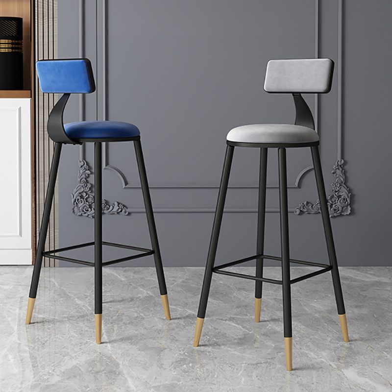 Tabouret de bar de style contemporain Tabouret de bar rond à dossier bas avec pieds en métal