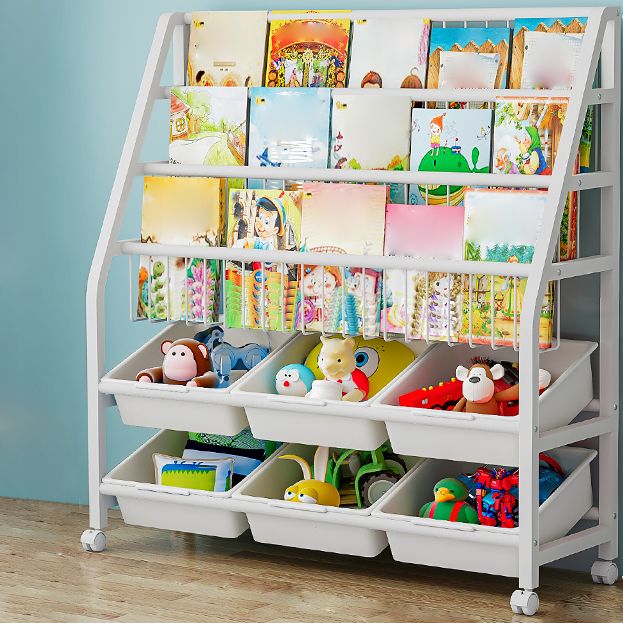 11.81"W Bookshelf Contemporary Style Bookcase for Home Study Room with Casters Clearhalo 'Bookcases' 'furn' 'furn_bookcases' 'Furniture' 'Office Furniture' 1200x1200_1bf9d774-8d5e-4e80-8263-77ce38a875b8