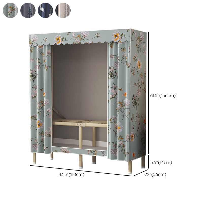 Modern Wardrobe Armoire with Legs Steel Wardrobe Cabinet with Shelves Clearhalo 'Armoires & Wardrobes' 'armoires_wardrobes' 'Bedroom Furniture' 'furn' 'furn_armoires_wardrobes' 'Furniture' 1200x1200_1bfaba40-d3b6-4f6b-8231-267cd675982a