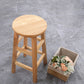 Backless Solid Wood Round Chair Industrial Wooden Counter Chair with 4 Legs