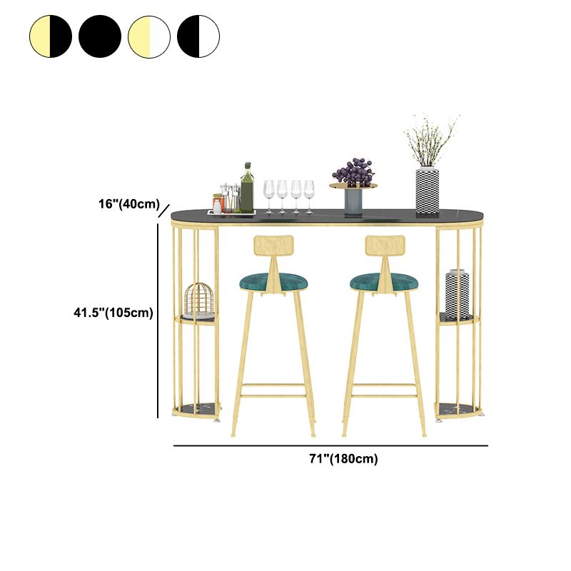 Sintered Stone Bar Table Oval Dining Table for Kitchen Living Room Clearhalo 'Bar Furniture' 'Bar Tables' 'bar_tables' 'furn' 'furn_bar_tables' 'Furniture' 'Kitchen & Dining Furniture' 1200x1200_1bfc0dbc-989a-4df9-8d9d-939b9cd43e77